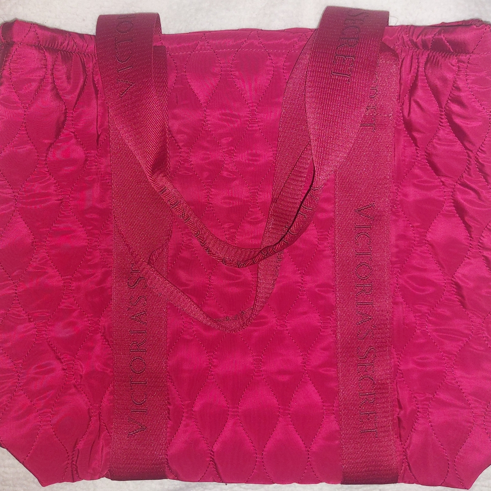 Victoria's Secret Red Quilted Tote Bag